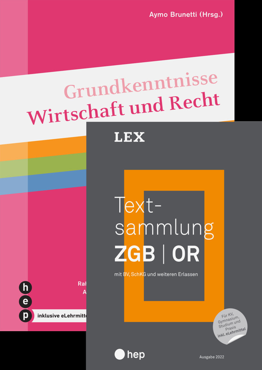 Spezialangebot «Textsammlung ZGB | OR» und «Grundkenntnisse Wirtschaft und Recht»